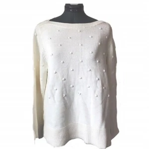 Ann Taylor Petite Popcorn Stitch Sweater Cream Size XLP - Picture 1 of 2