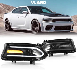 2015-2022 Projector Headlights LED DRL Front Lamps Pair For Dodge Charger SRT GT - Picture 1 of 15