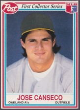 1990 Post Cereal #16 Jose Canseco Oakland A's Athletics