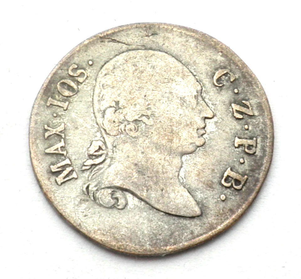 GERMAN STATES BAVARIA 6 KREUZER 1805 Silver, Maximilian IV, Josef, Rare. SS2.7 - Image 1 of 2