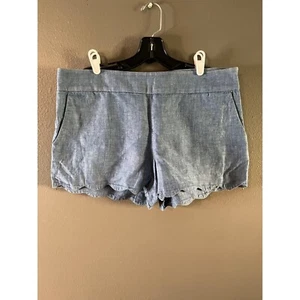 Ann Taylor LOFT Women's Riviera Shorts Size 6 Blue Chambray Scallop Hem - Picture 1 of 7