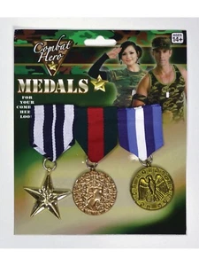 Militär Held Medaillen britische Soldat Armee G.I Kostüm Zubehör 3 Stck. - Bild 1 von 2