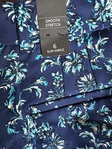 White House Black Market Women’s Slim Ankle Blue Depths Capri Blue Stretch Sz 6 - Picture 1 of 7