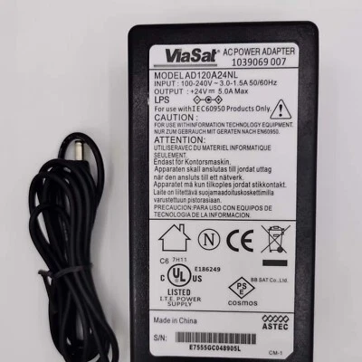 Viasat AD120A24NL 1039069 007 24V 5A 120W 5.5x2.5mm AC Adapter Transformer - Image 1 of 3