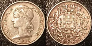 Portugal - Republik - 10 Centavos Silber 1915 Ttb Km# 563 - Bild 1 von 1