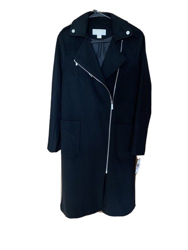 Cappotto giacca lungo nuovo con etichette Michael Kors 77G3906M12 tg 6 zip asimmetrica donna lana