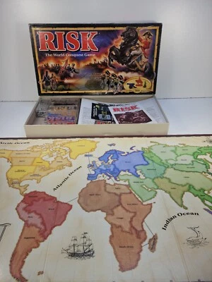 Vintage Hasbro-1993-Risk The World Conquest Board Game ~Complete in Box~ - Image 1 of 4