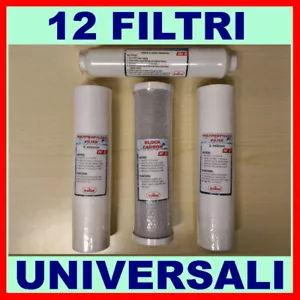 3 KIT FILTRI STANDARD x12 FILTRI DEPURATORE ACQUA PURIFICATORE IMPIANTO 720 CTO - Foto 1 di 2