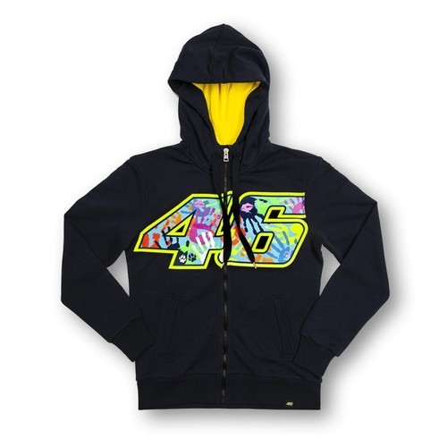 VALENTINO Felpa con cappuccio donna marina VR46 ufficiale nuova VRWFL 153802