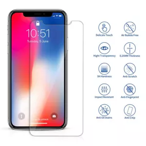 HD 9H Tempered Glass Screen Protector For iPhone 14 13 Pro XR 12 11 Pro SE XS 7 - Picture 1 of 19