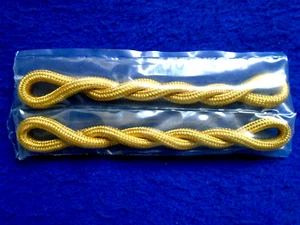 A PAIR OF BRAND NEW BRITISH ARMY GOLD SINGLE TWIST EPAULETTE SHOULDER CORDS - Picture 1 of 2