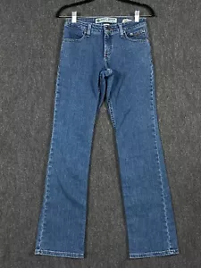 Harley-Davidson Womens Size 0 Tall Jeans Boot Cut Blue Denim Mid Rise Zip Fly - Picture 1 of 17