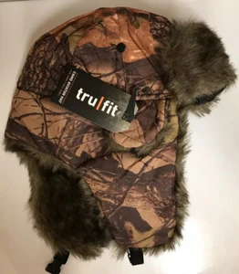 Tru Fit Camo Aviator Hat Faux Fur Ear Flaps Trapper One Size New! - Picture 1 of 6