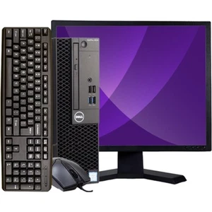 Dell OptiPlex Desktop Computer 8GB RAM 250GB HD 19" Monitor Windows 10 PC Wi-Fi - Picture 1 of 7