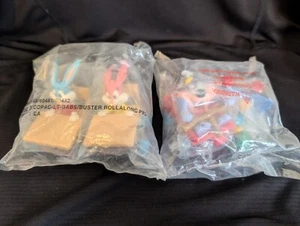 Vtg 90s Tiny Toons Babs Buster Dizzy & Plucky Rollalong Toys NIP DecoPac PVC - Picture 1 of 7