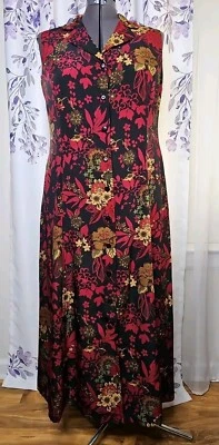 Maxi Vestido Danny and Nicole Multicolor Talla 14 Botón Delantero Línea A  Foto 1 de 4