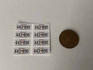 1/18 Calcomanías de matrícula de Maryland para autos y camiones fundidos a presión (juego de 8) - Imagen 1 de 2