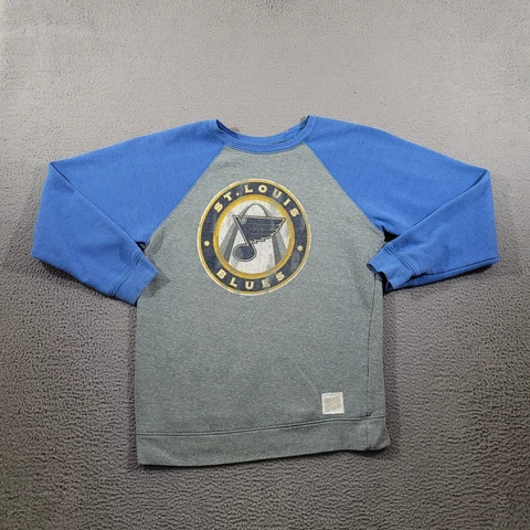 St Louis Blues Sweatshirt Adult Large Gray Pullover Retro Brand NHL Athleisure Cover