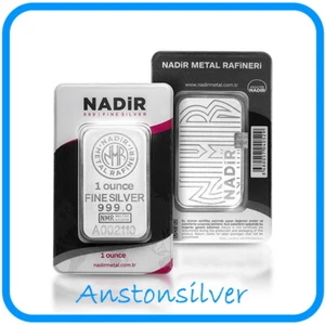 Nadir 1 oz Silver Bar in Assay Card - Foto 1 di 3