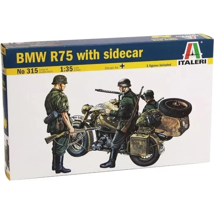 ITALERI 1:35 KIT MOTO MILITARE BMW R75 CON SIDECAR E 3 FIGURE ART 315 - Immagine 1 di 1