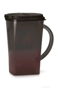 Tupperware Clear Impressions 1 Gallon Pitcher Smoke Grey/Black Flip Top Lid - Picture 1 of 8