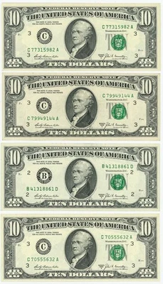 FR #2019C $10 1969A (4) Federal Reserve Notes Philadelphia DC-6207 - Image 1 of 3
