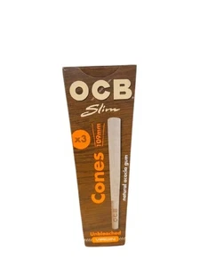 OCB Virgin Unbleached Cones King Slim Rolling Paper 5/10/20 Packs Smoking - Picture 1 of 6