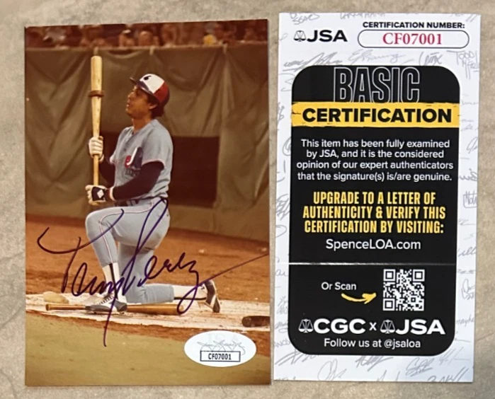 Tony Perez Auto Autographed Signed Vintage Photo Montreal Expos JSA CGC w/ COA - Image 1 of 1