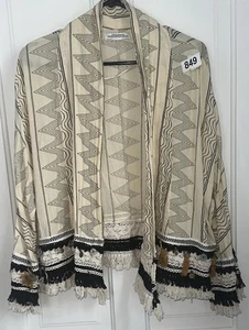 Zara ausgefranste Jacke mit Fransen Detail, Medium, Karriere, Boho, Chic, Made In India - Bild 1 von 9