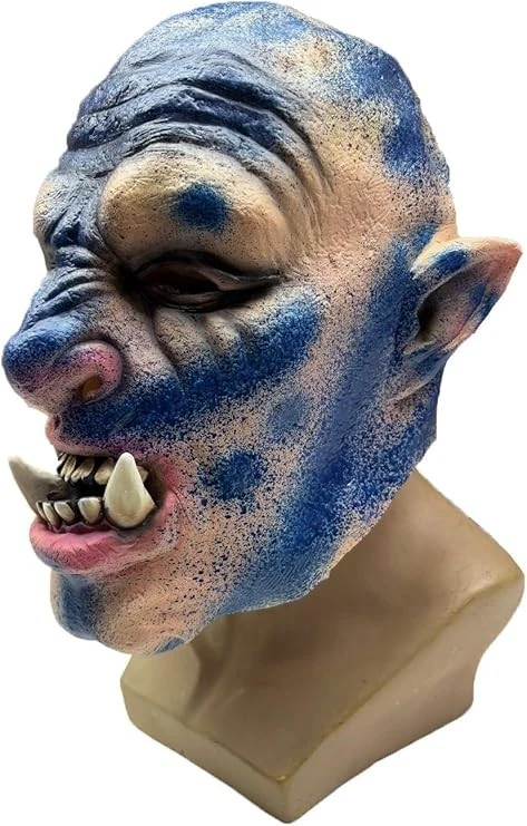 Latex Orc Ogre Troll Mask Fancy Dress Costume Scary Fantasy Creature Halloween - Image 1 of 4