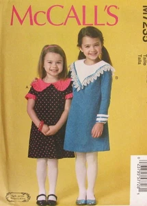 McCalls 7235 Girls S6-8 A-line Back Buttoned Dress Ruffles & Lace Pattern UNCUT - Picture 1 of 2