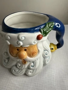 Vintage blau & weiß Weihnachtsmann Tasse - Bild 1 von 5