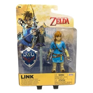 LINK Con Scudo Zelda Breath of The Wild WORLD OF NINTENDO GIOCATTOLO FIGURE JAKKS - Foto 1 di 4