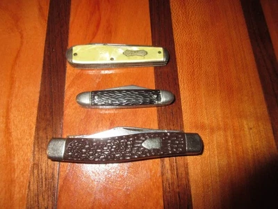 IMPERIAL Ireland Brown Jigged Delrin Handle 3 Blade Stockman & 2 Others - Image 1 of 4