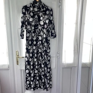 Ladies Zara Black And White Fit And Flare Maxi Dress Size L - Picture 1 of 10