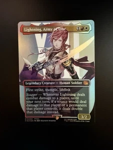 MTG Final Fantasy English Lightning, Army of One Borderless 0400 Foil - Picture 1 of 2