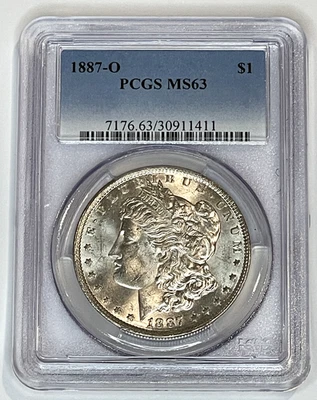 1887-O Morgan Silver Dollar PCGS MS63 ~ Beautiful Coin ~ Free Shipping - Image 1 of 2