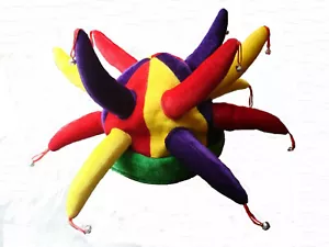 Jester fun party carnival goofy hat mulicolor with bells - Picture 1 of 3
