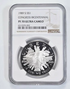 1989 S Congress Commemorative Proof Silver Dollar NGC PF70 UCAM - Picture 1 of 5