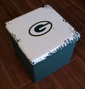 Green Bay Packers 15" Collapsible Storage Bin Chest Ottoman Cushioned Seat - Picture 1 of 5