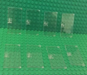 Lego 8 Piece Trans-clear Glass Door 1x4x6 W/ Stud Handle / City / Friends Parts - Picture 1 of 1