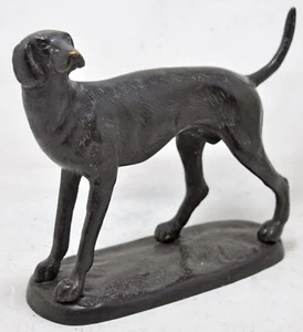 Laiton Antique Debout Chien Figurine Original Ancien Main Crafted Moulé Fin - Picture 1 of 8