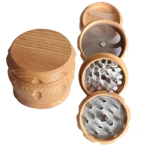 2.5" Herb Grinder- Wood Color-4 Piece-Magnetic lid-Filter-Dry Herb Grinder - Picture 1 of 10