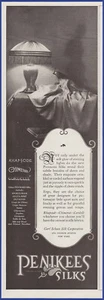 Pubblicità stampa vintage 1920 PENIKEES tessuto seta donna moda effimera anni 20 - Foto 1 di 1
