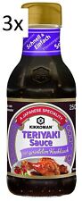 3x250ml Kikkoman Teriyaki Sauce mit geröstetem Knoblauch 3x 250ml Glasflasche