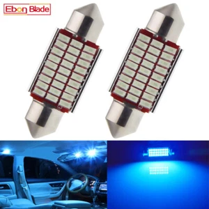 2 x LED 36MM C5W 27SMD Ice Blue Canbus Festoon Dome Map License Plate Light Bulb - Picture 1 of 7