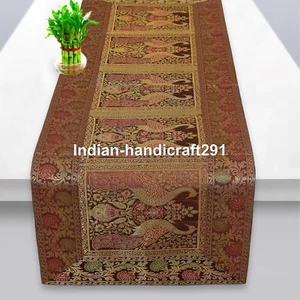Indien Brocade Silk Table Runner Centrepieces Home Decorative Table Cloth - Picture 1 of 4