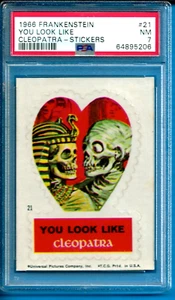 1966 Topps Frankenstein Sticker #21 You Look Like Cleopatra PSA 7 - Picture 1 of 2