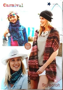 New Original Chunky Child /ladies Wrap Scarf Snood Knitting Pattern 9089 - Picture 1 of 5