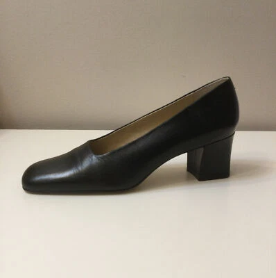 Zapatos de salón Enzo Angiolini Monarchy de cuero negro (8 1/2) tacón alto 2-1/4"" Foto 1 de 4